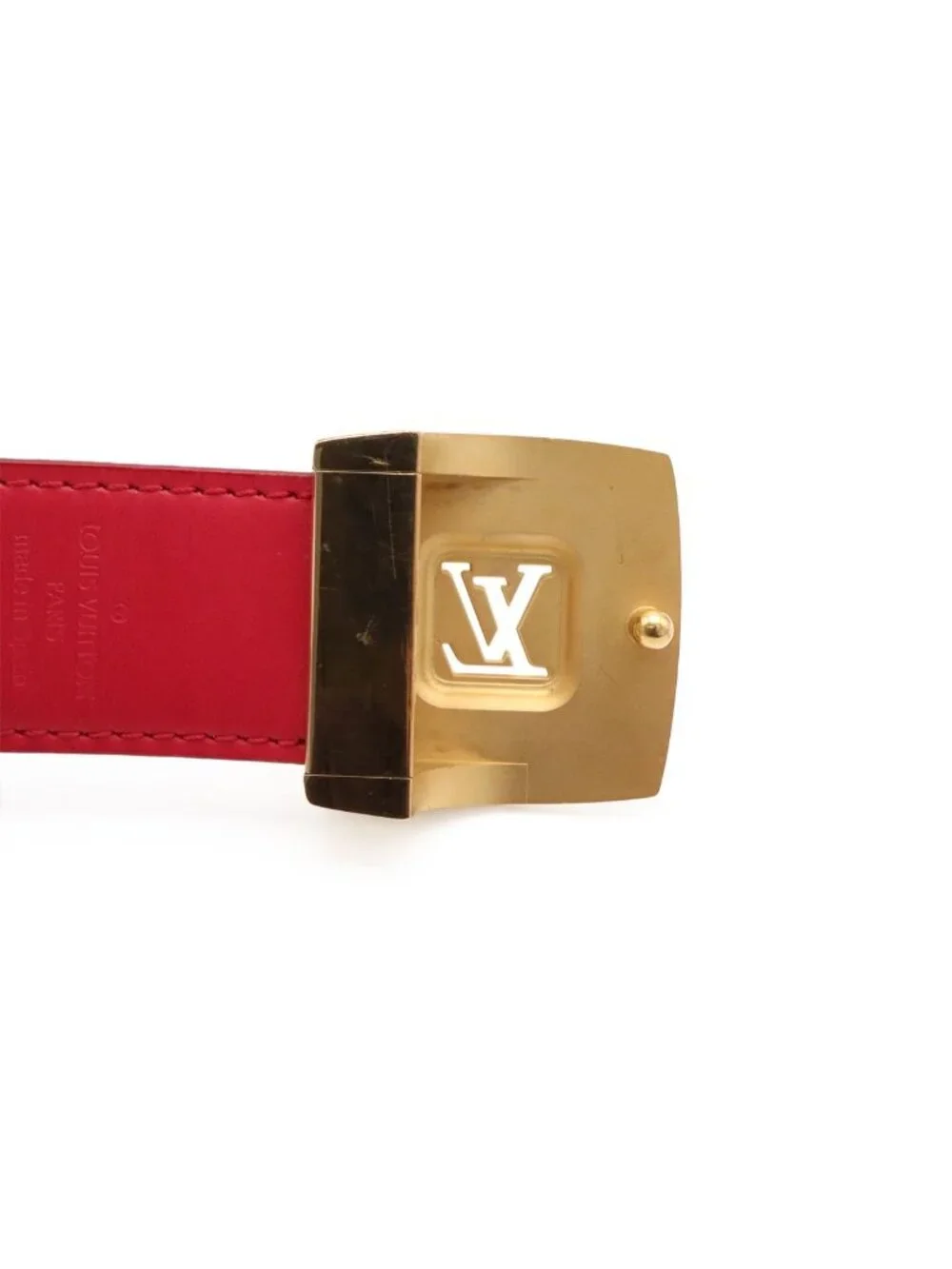 Louis Vuitton Monogram Multicolor Ceinture Carre Belt Leather Blanc White 85